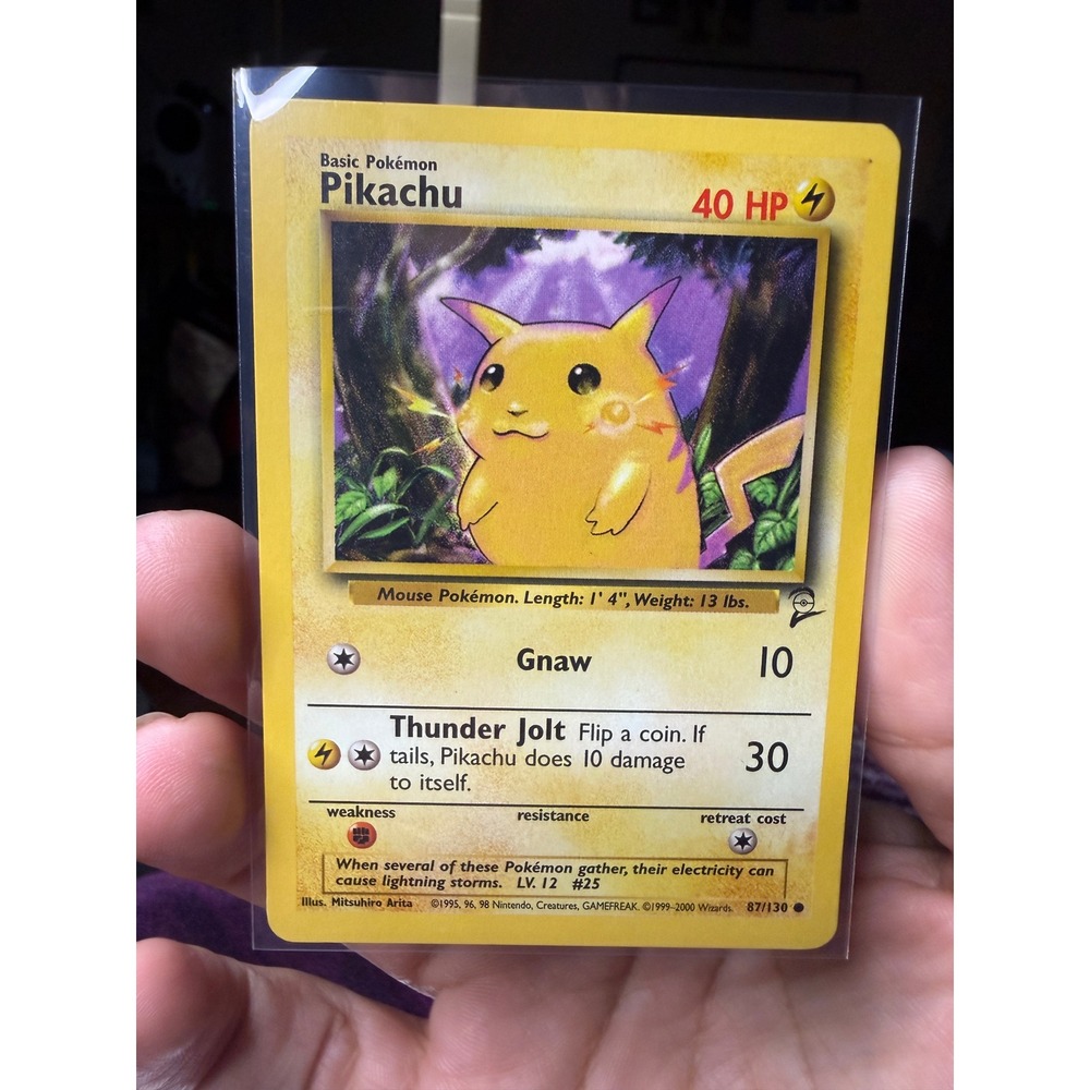 Pokemon Pikachu 87/130 Base Set 2 Common WOTC 2000 Vintage TCG Card set of 2